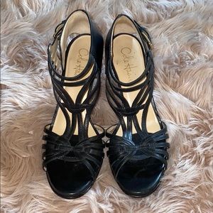 Cole Haan N Air Metallic Black Open Toe